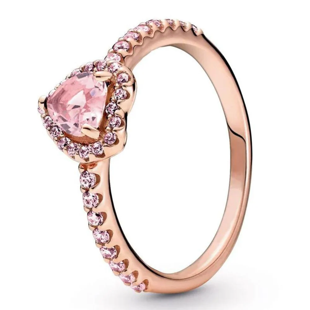 Bague Cœur Or Rose Diamants