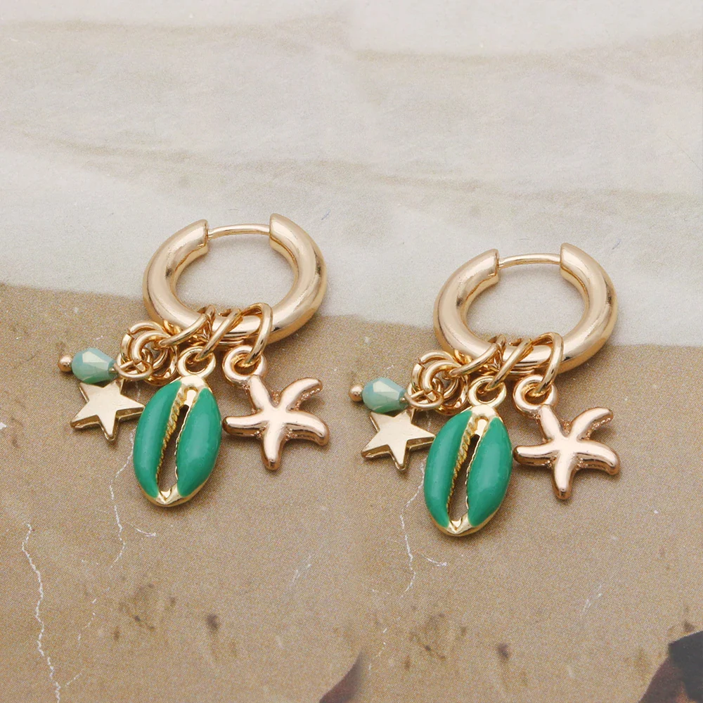 Boucles d'Oreilles Étoile de Mer Bohème – Image 7