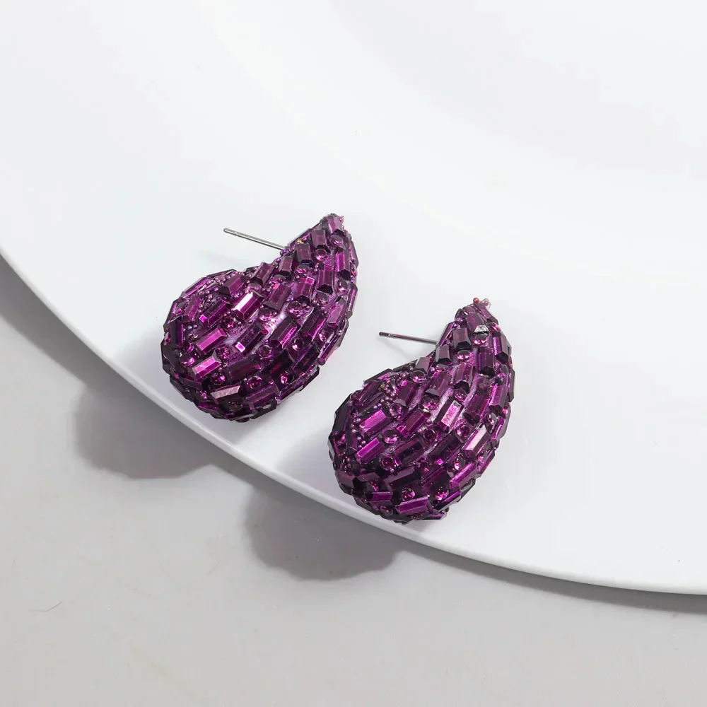 Boucles d'Oreilles Goutte Pierre Couleur – Image 8