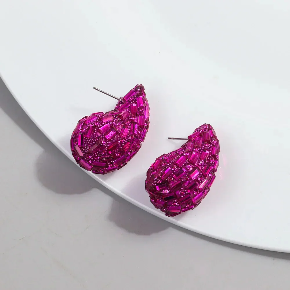 Boucles d'Oreilles Goutte Pierre Couleur – Image 9
