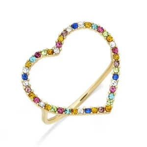 Bague Cœur Diamants Couleurs