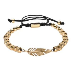Bracelet Plume Perle Homme