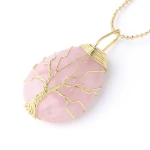 Collier Arbre de Vie Quartz Or