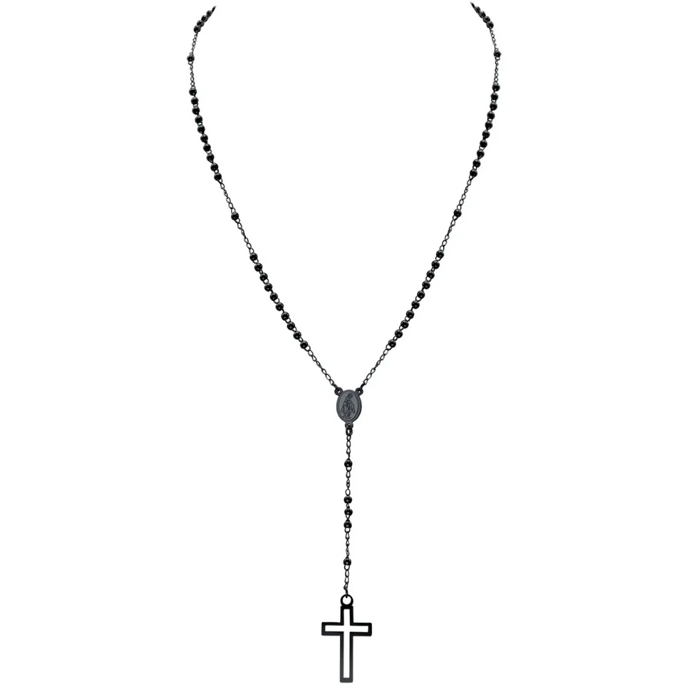 Collier en Y Croix Noir – Image 2