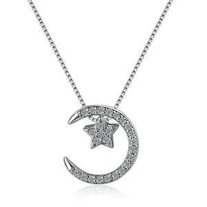 Collier Lune et Étoile Pierres