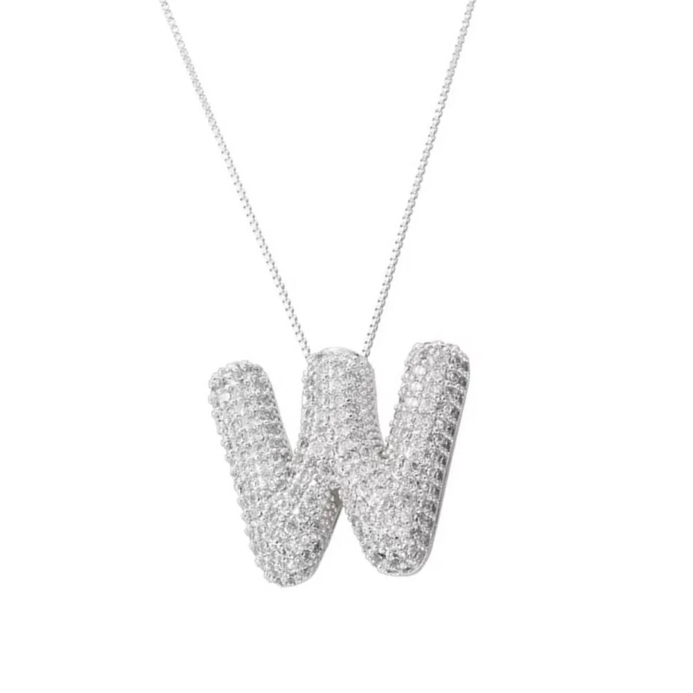 Collier Lettre W Bubble – Image 3