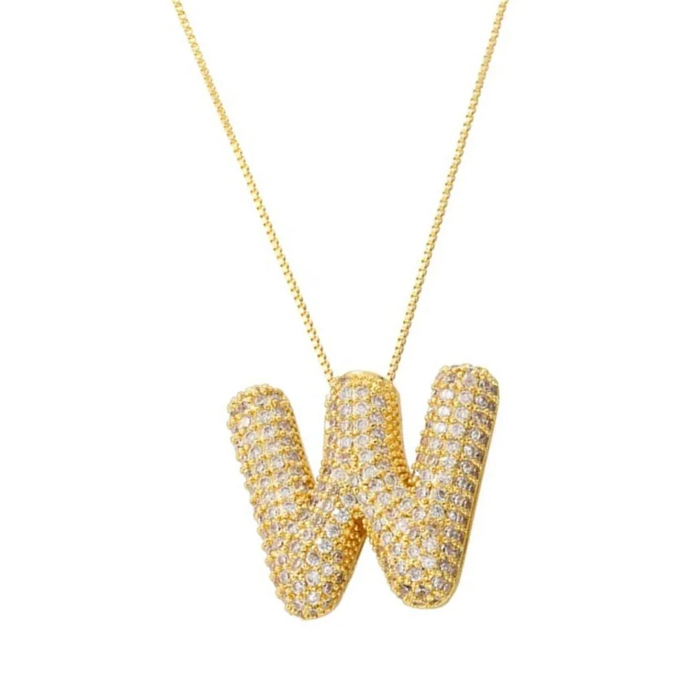 Collier Lettre W Bubble – Image 2