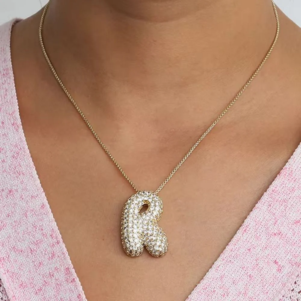 Collier Lettre R Bubble – Image 4