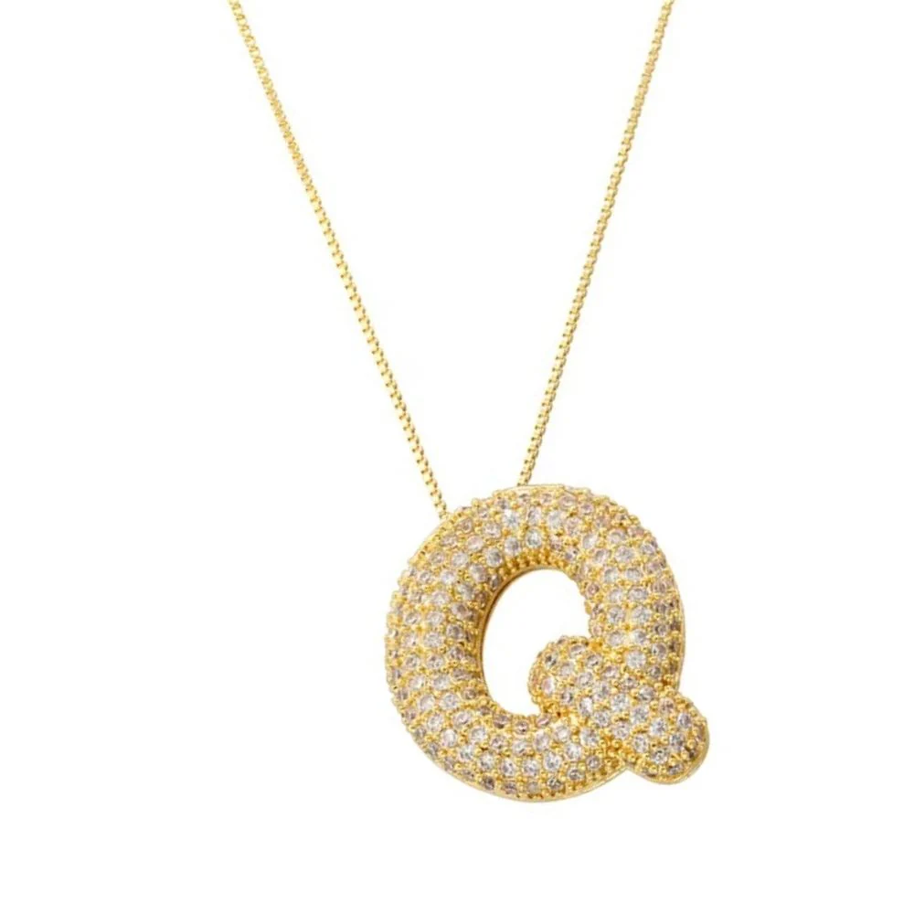 Collier Lettre Q Bubble – Image 2