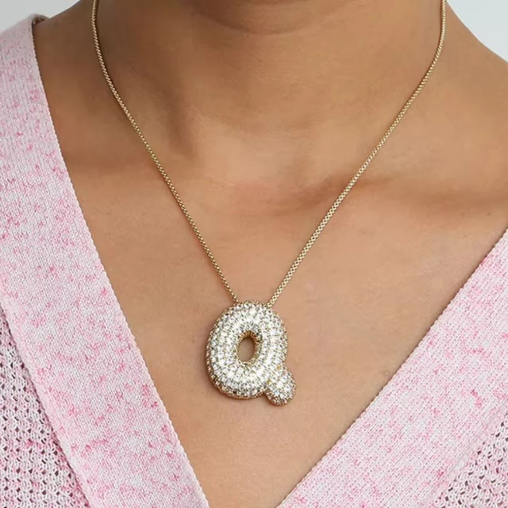 Collier Lettre Q Bubble – Image 3