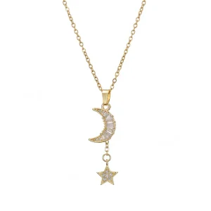 Collier Lune et Étoile Pendante