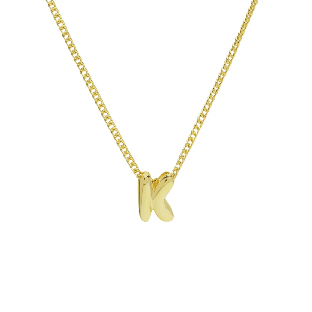 Collier Mini Lettre K Bubble – Image 2