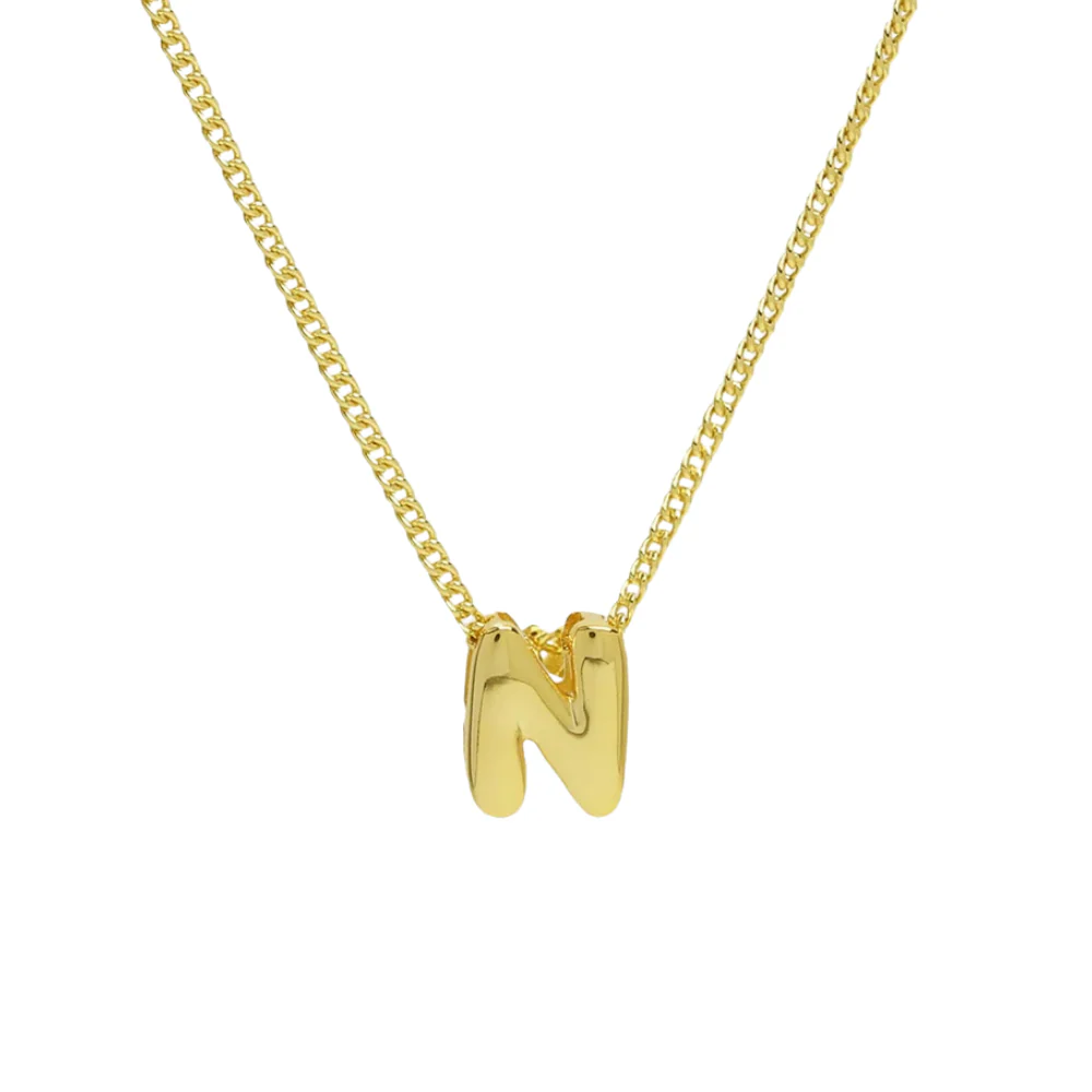 Collier Mini Lettre N Bubble