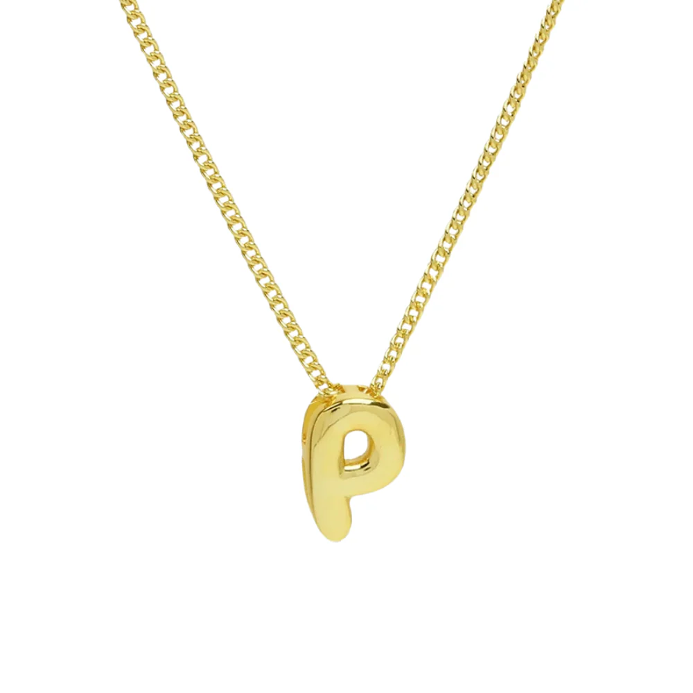 Collier Mini Lettre P Bubble