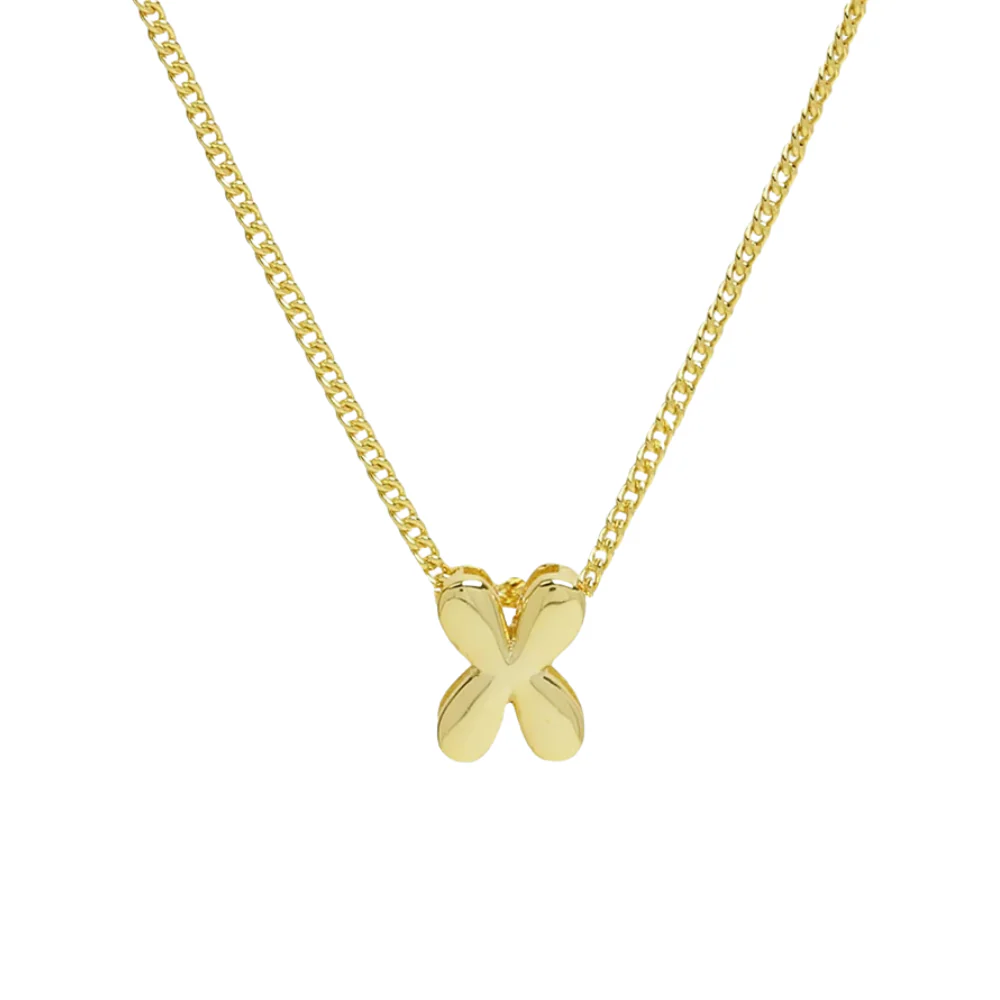Collier Mini Lettre X Bubble