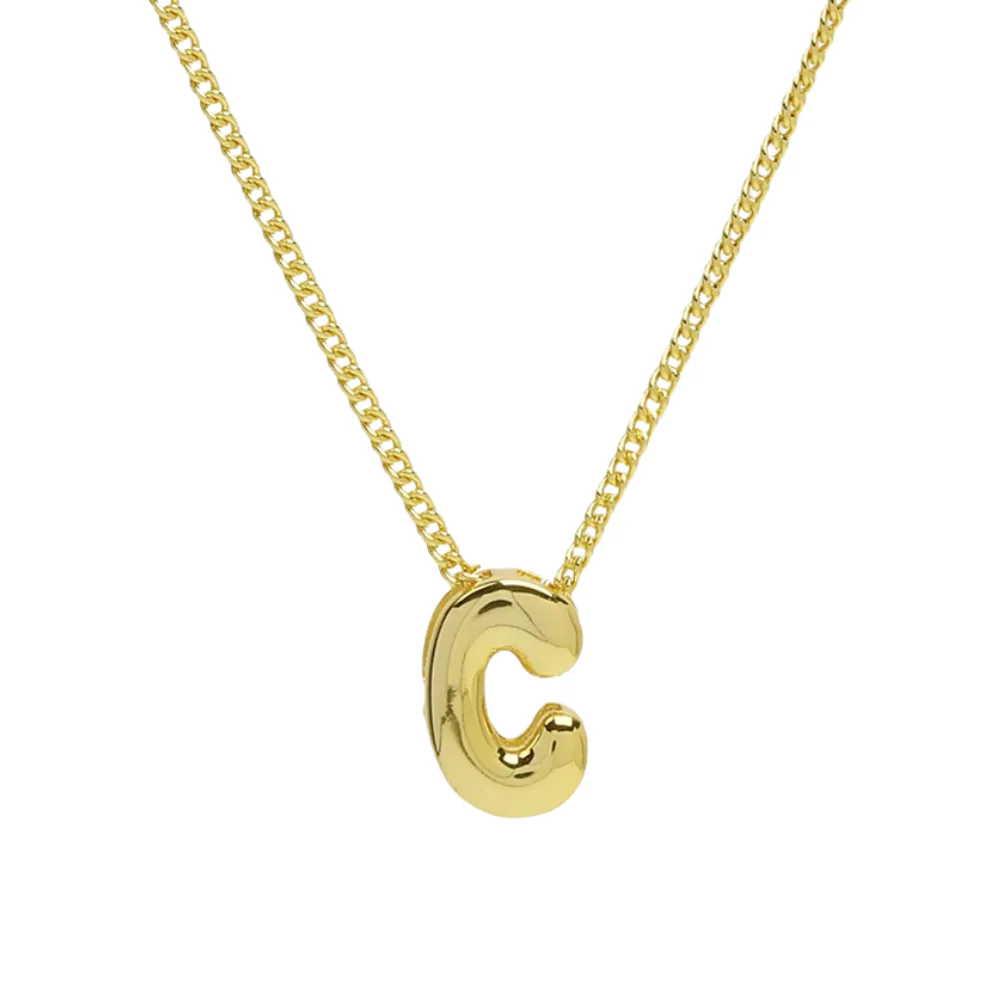 Collier Mini Lettre C Bubble