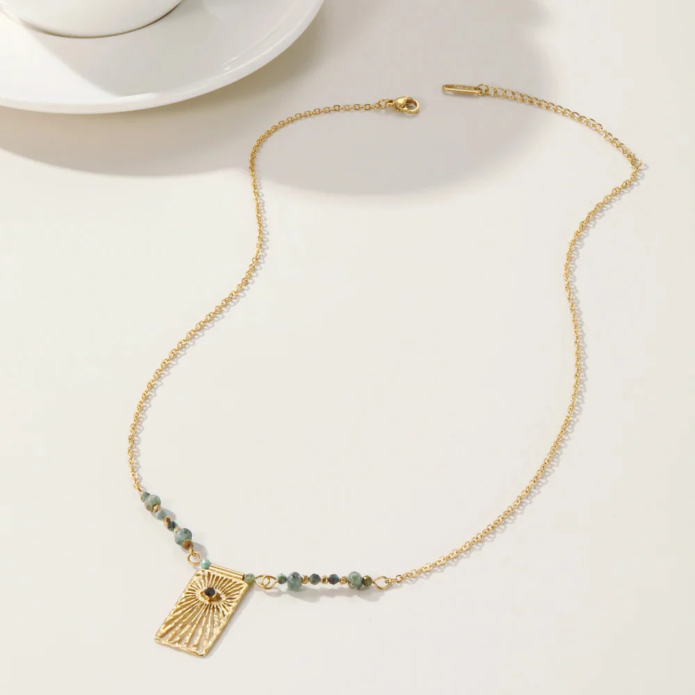 Collier Œil Grec Acier Inoxydable – Image 4