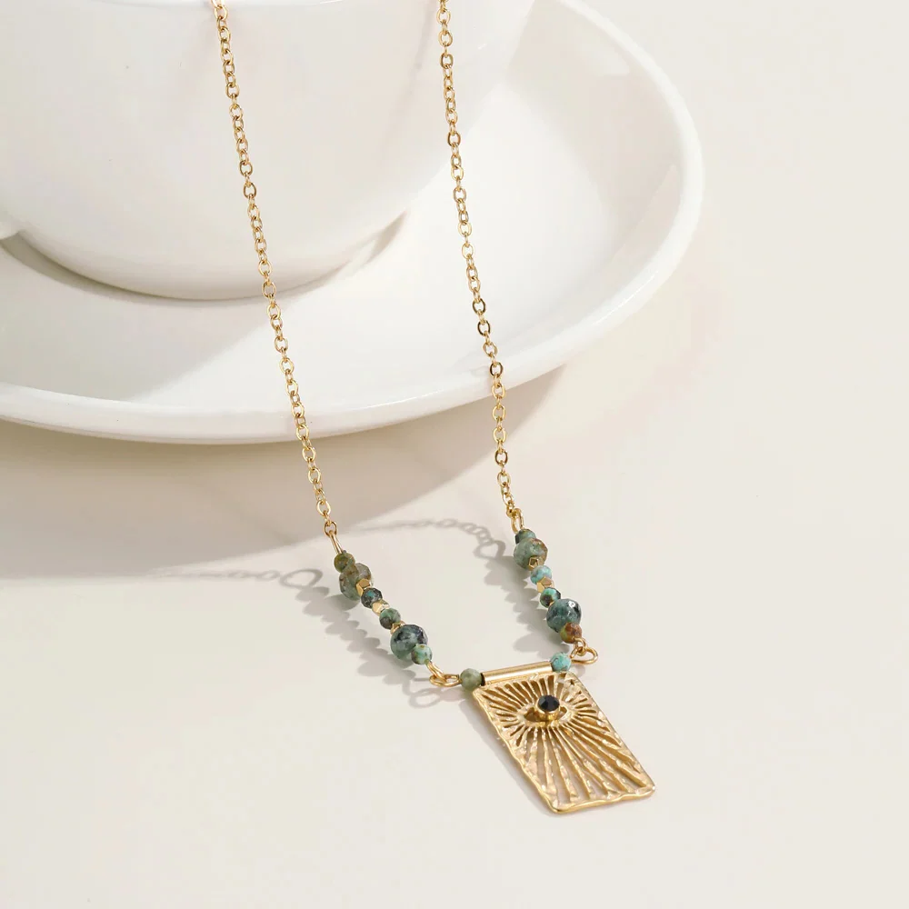 Collier Œil Grec Acier Inoxydable – Image 5