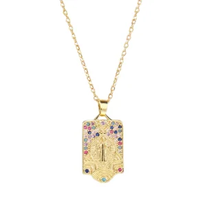 Collier Médaille Rectangulaire Vierge Marie