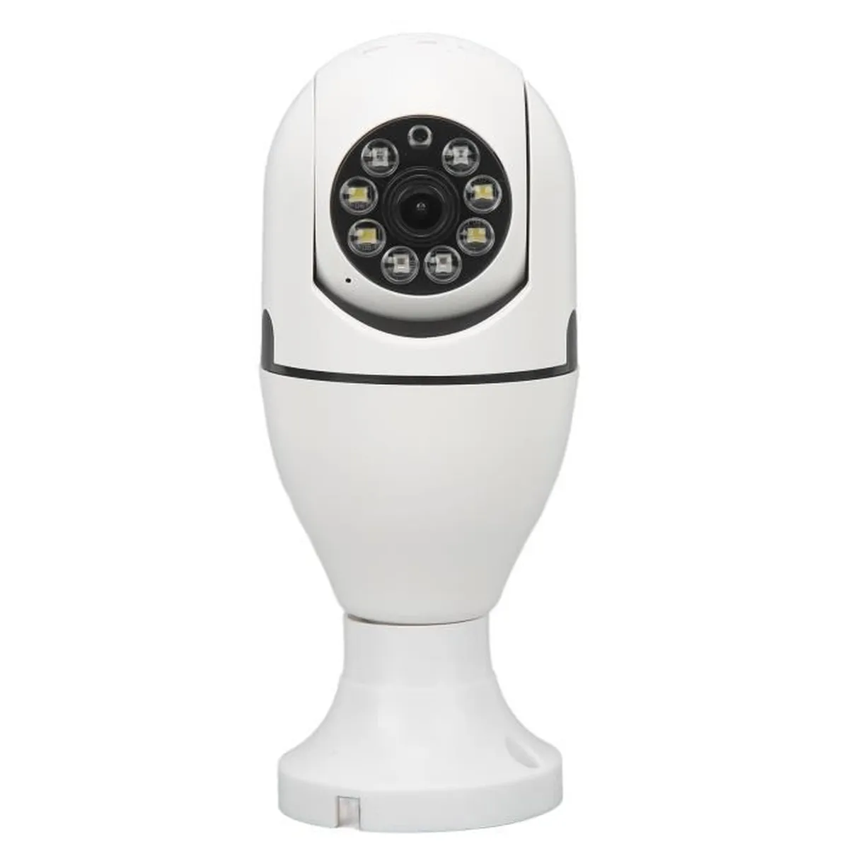 Caméra de surveillance panoramique à 360 degrés avec capuchon de lampe pour la maison, moniteur à distance HD sans fil via WiFi pour téléphone portable